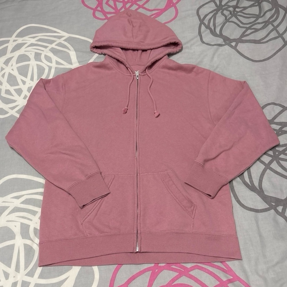 Hollister Oversized Pink Zip-Up Hoodie